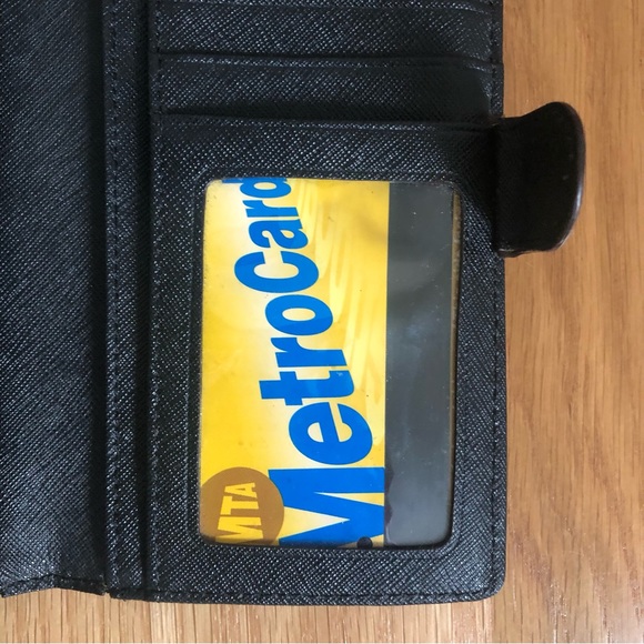 Black Kate Spade Large Bifold Wallet - Saffiano Leather - Picture 3 of 12